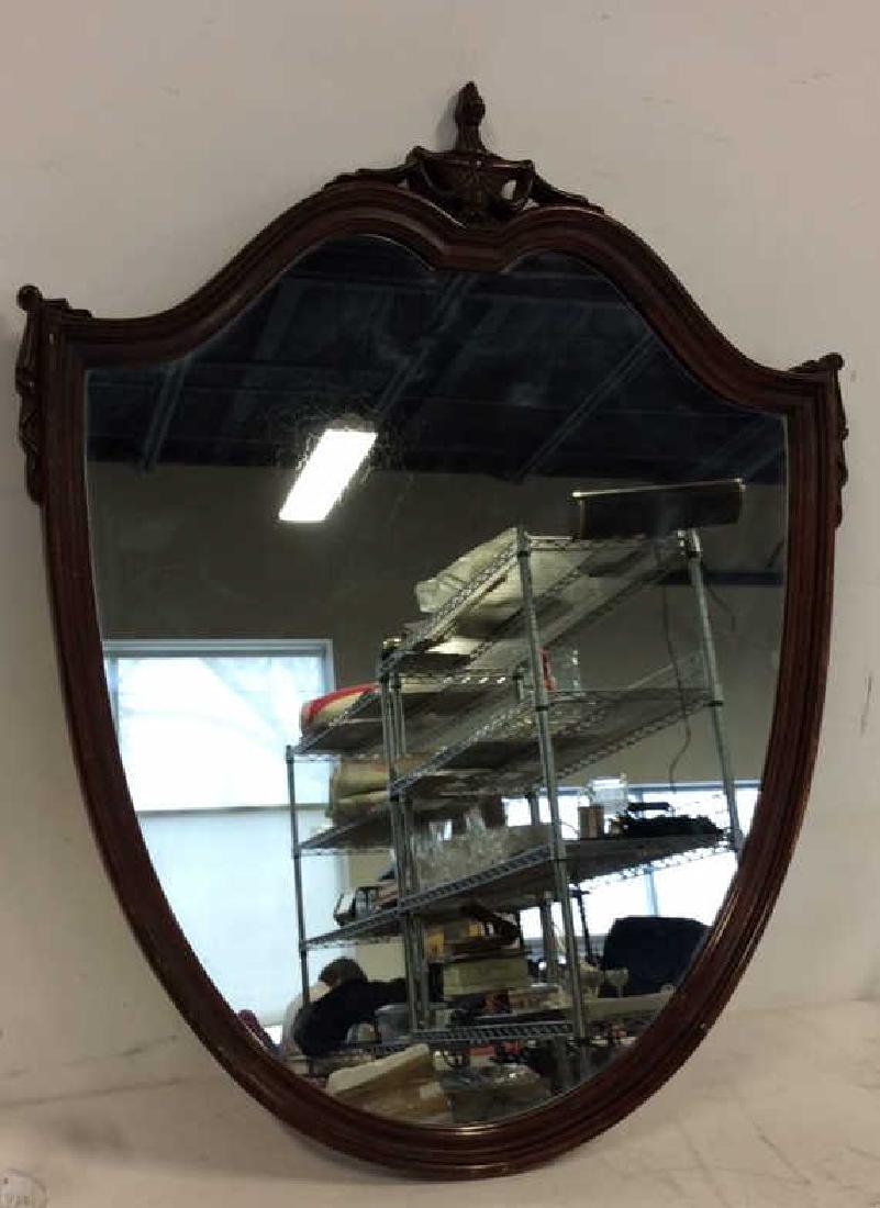 Shield Form Wooden Frame Mirror (1 of 8)