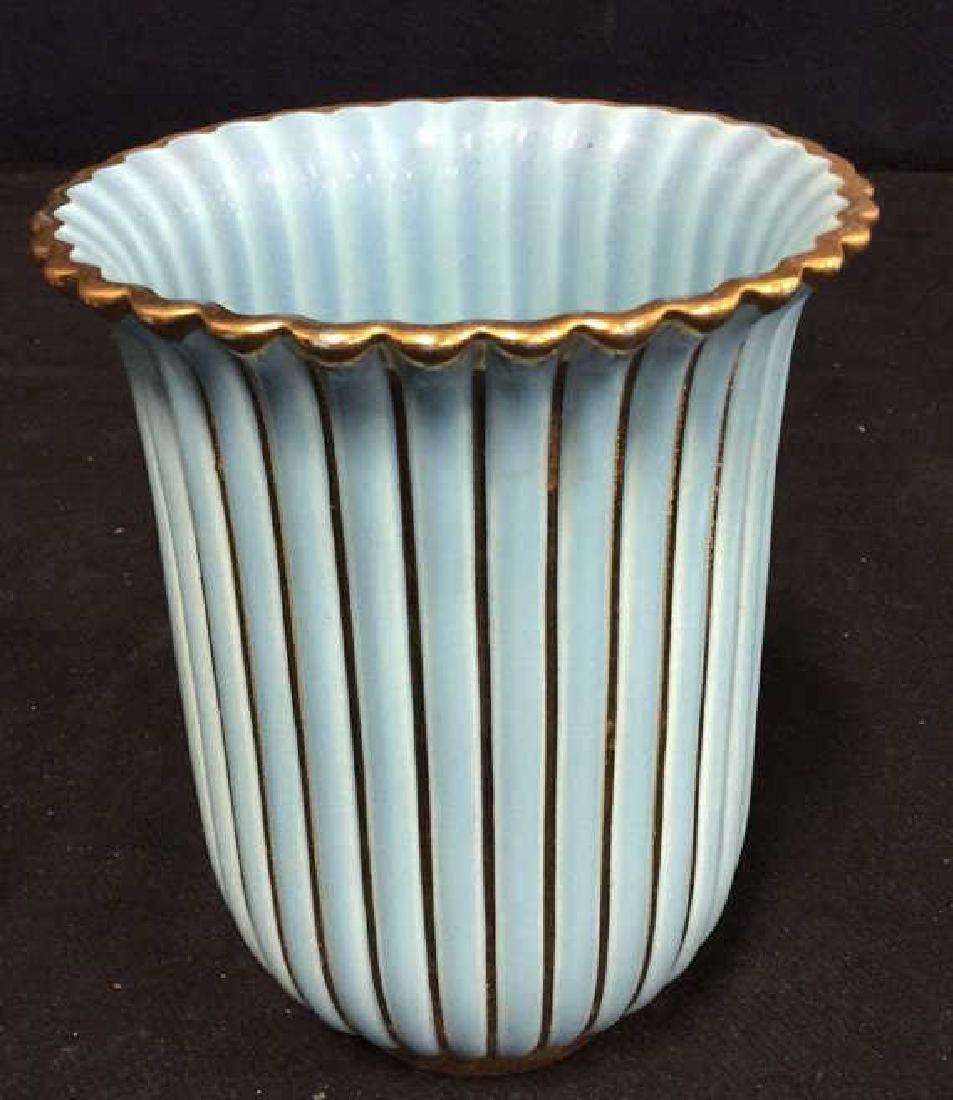 ALELUIA Vintage Aqua Gold Porcelain Vase (1 of 8)