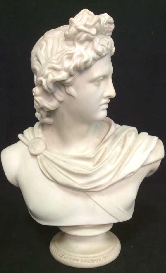 Cream Toned Alabaster Male Bust, England (1 of 10)