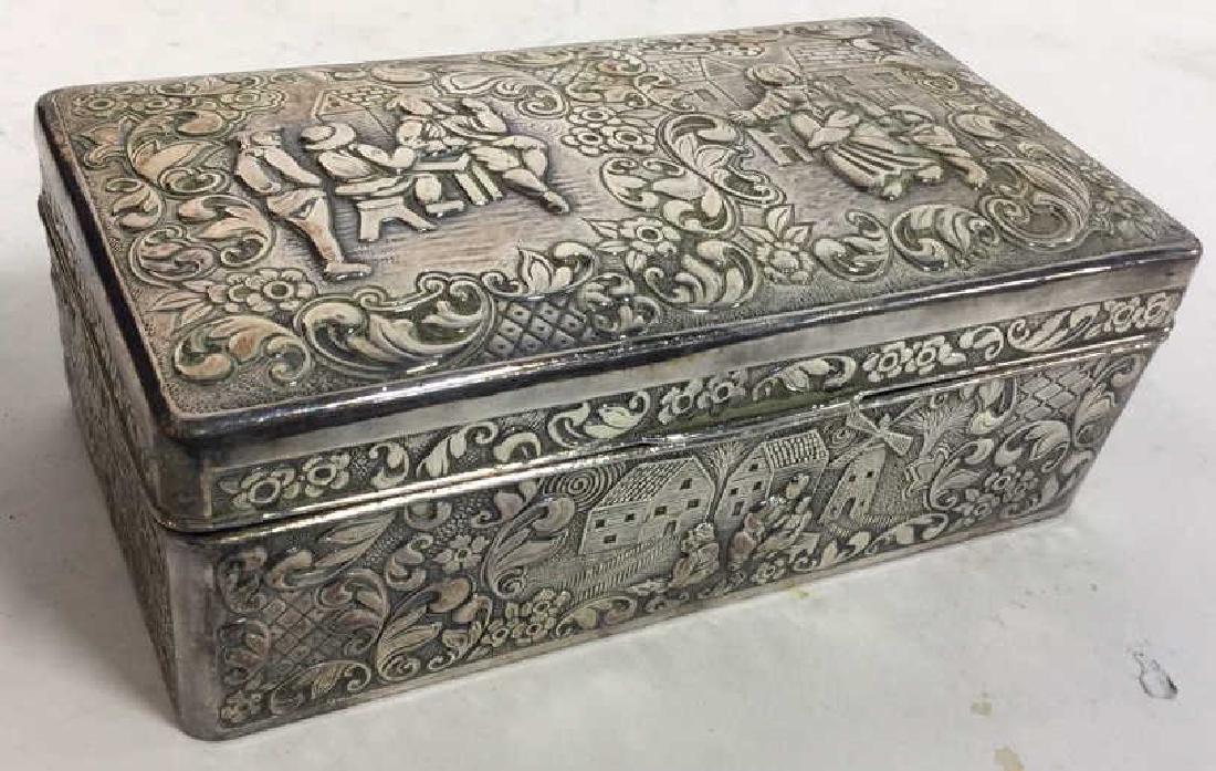 Vintage Silver Plate Repousse Ornate Trinket Box (1 of 9)