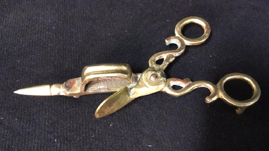 Vintage Brass Toned Metal Candle Wick Snipper (1 of 7)