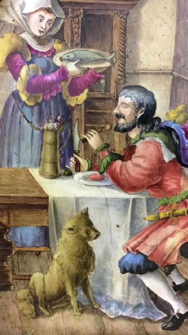 Painted Porcelain Plaque Medieval Style (1 of 8)