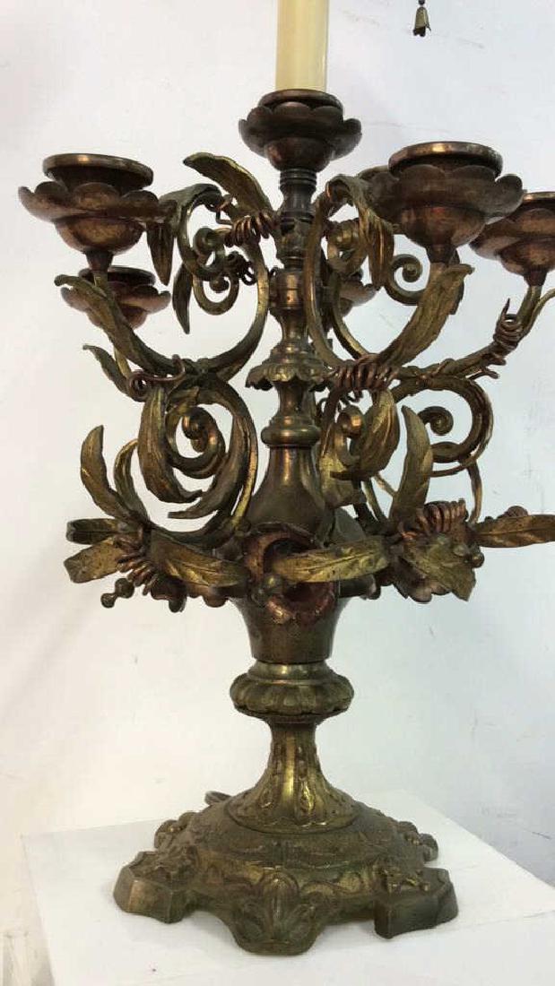 Bronze&Brass Scroll Metal Candelabra Form Lamp (1 of 9)