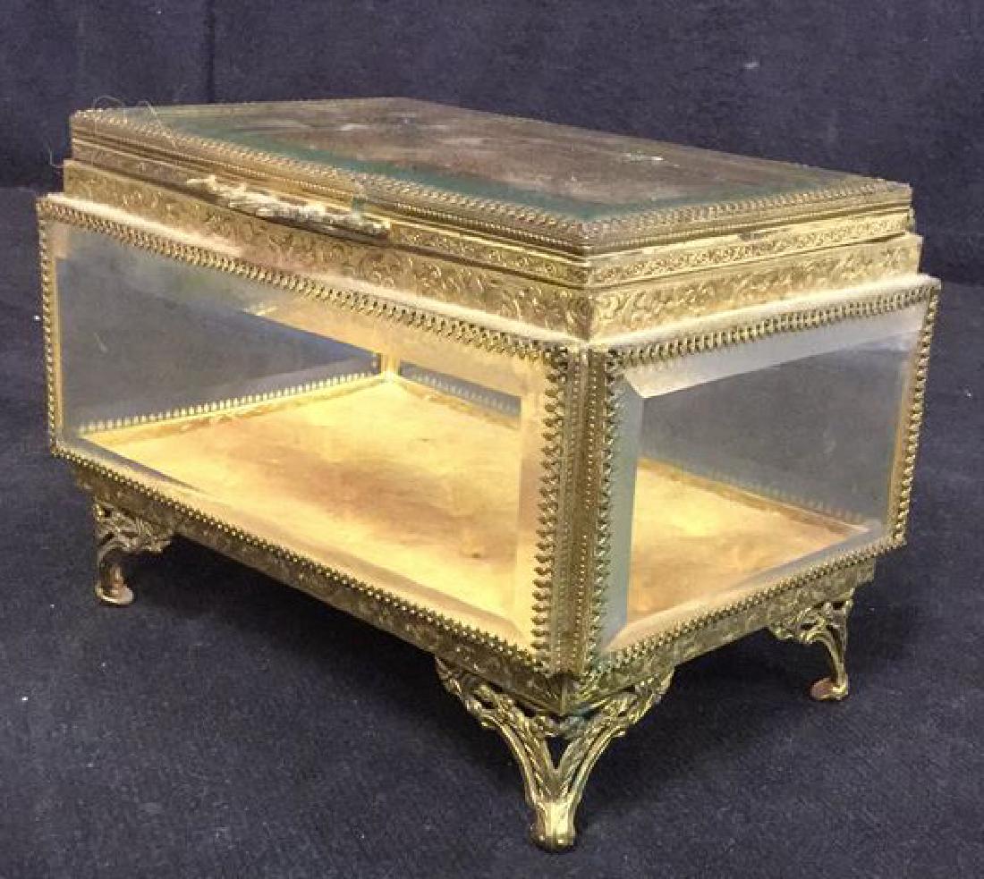 Vintage Brass Glass Footed Lidded Box (1 of 7)