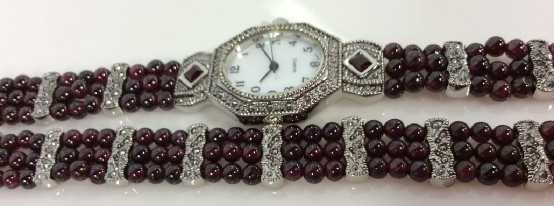 Pair AVON Genuine Garnet Beaded Watch&Bracelet (1 of 8)
