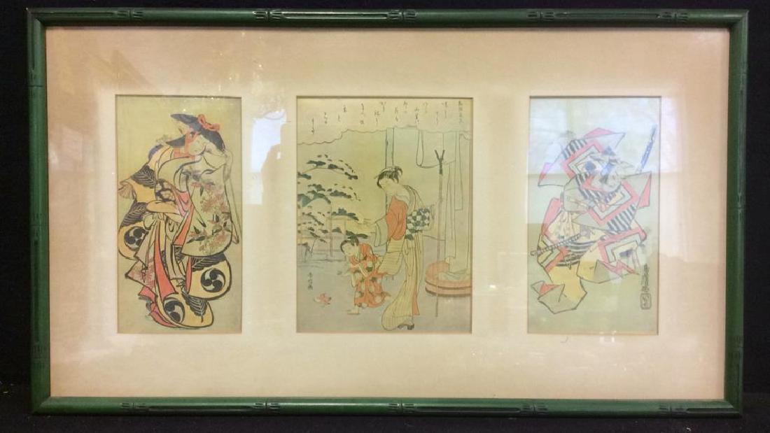 Framed Japanese Woodblock Style Print Grouping (1 of 10)