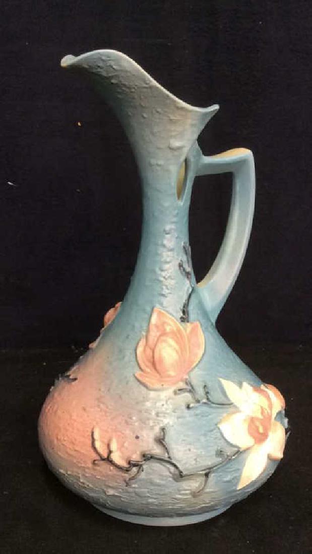 Roseville USA Blue Flowered Ewer Pitcher (1 of 10)