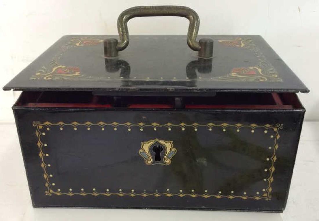 German Black Toned Painted Metal Card Box (1 of 8)