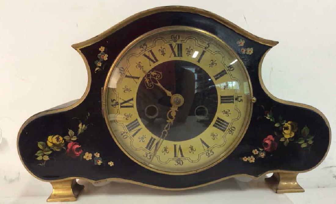 Black Toned Metal Painted Mantle Clock (1 of 10)