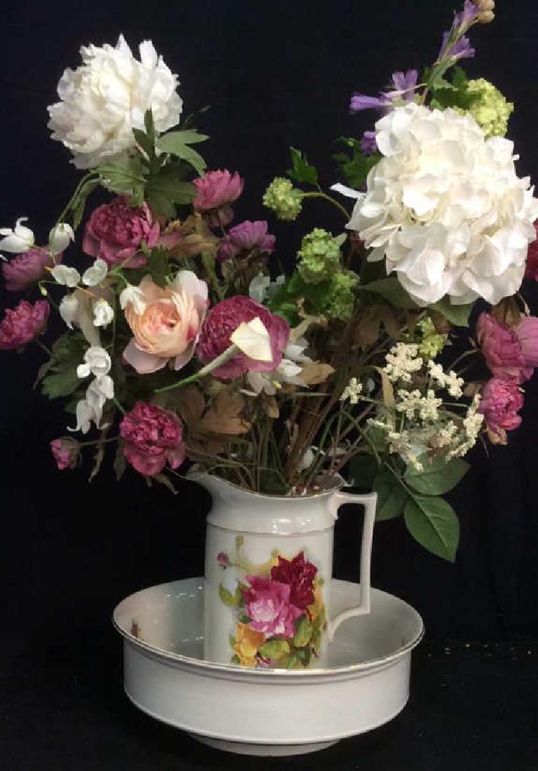 Antique Floral  Design Wash Basin with Pitcher (1 of 10)