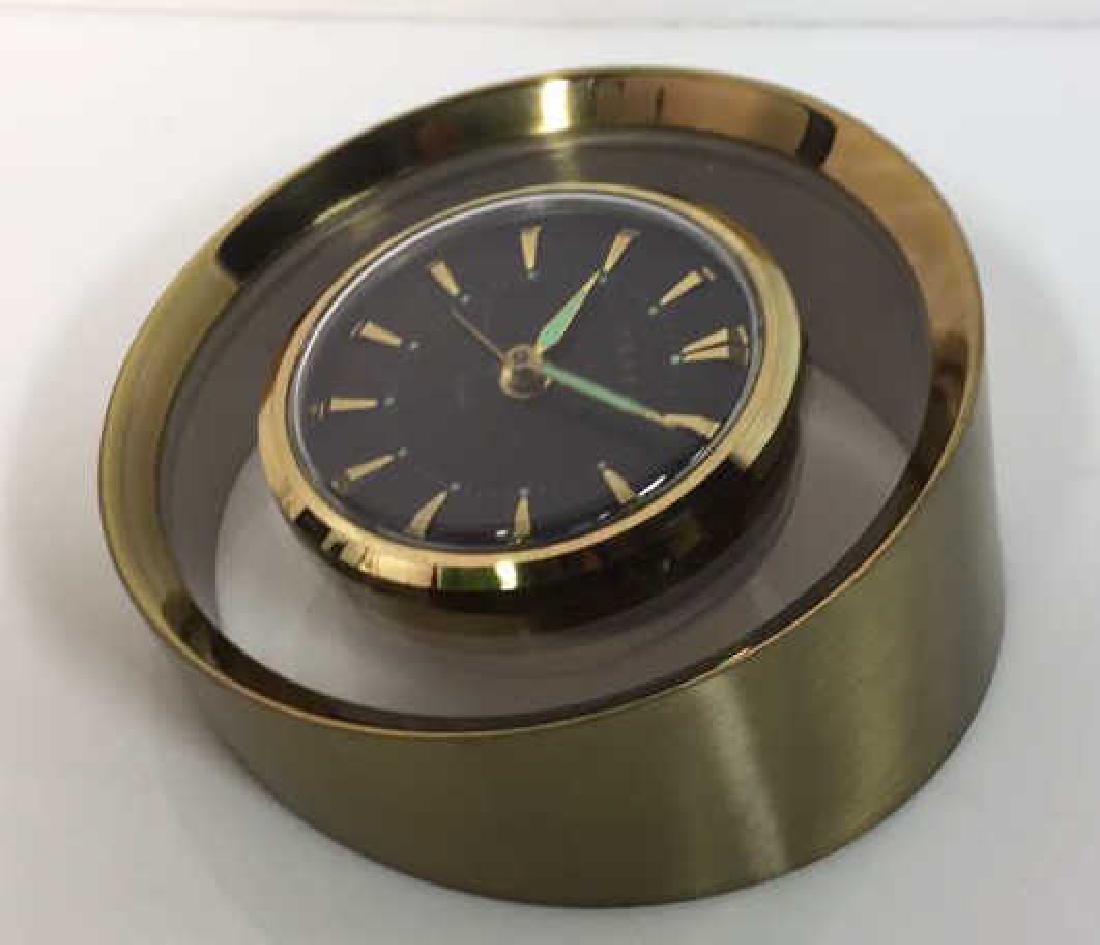 SWANK Gold & Black Toned Desk Clock w Box (1 of 10)