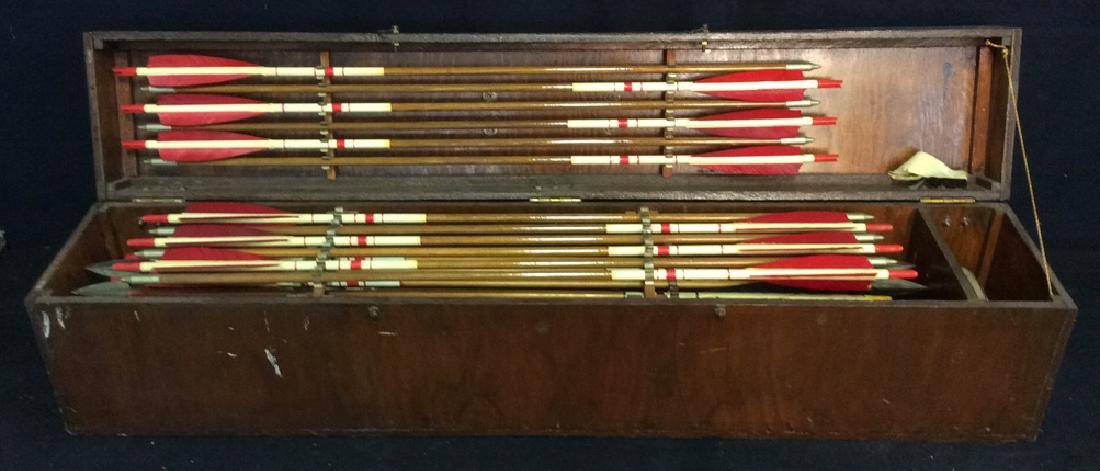 Set Of 29 Vintage Antique Wooden Arrows w Box. (1 of 12)