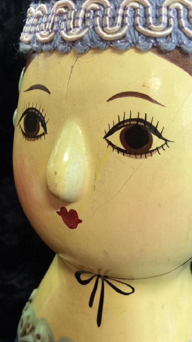 Painted Woman’s Bust Figural Pincushion (1 of 9)