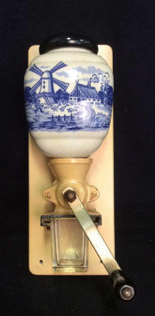 Vintage Blue White Delft Porcelain Metal Grinder (1 of 11)