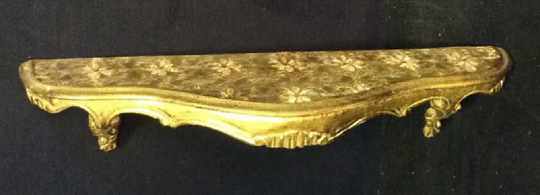Gold Leafed Painted Carved Shelf, Italy (1 of 10)