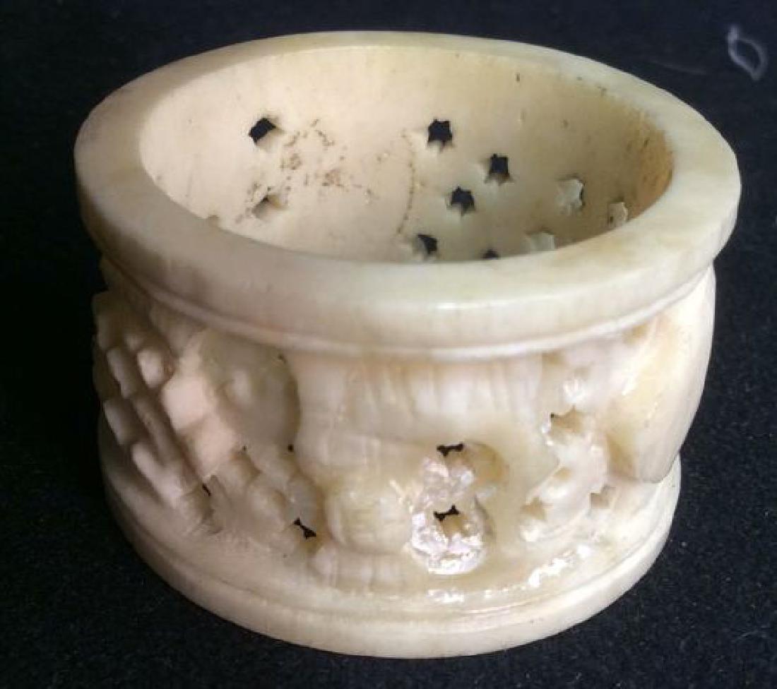 Carved Bone Ring Asian: napkin ring, scarf ring, decorative, asian arts and crafts diameter app 1.5 inches