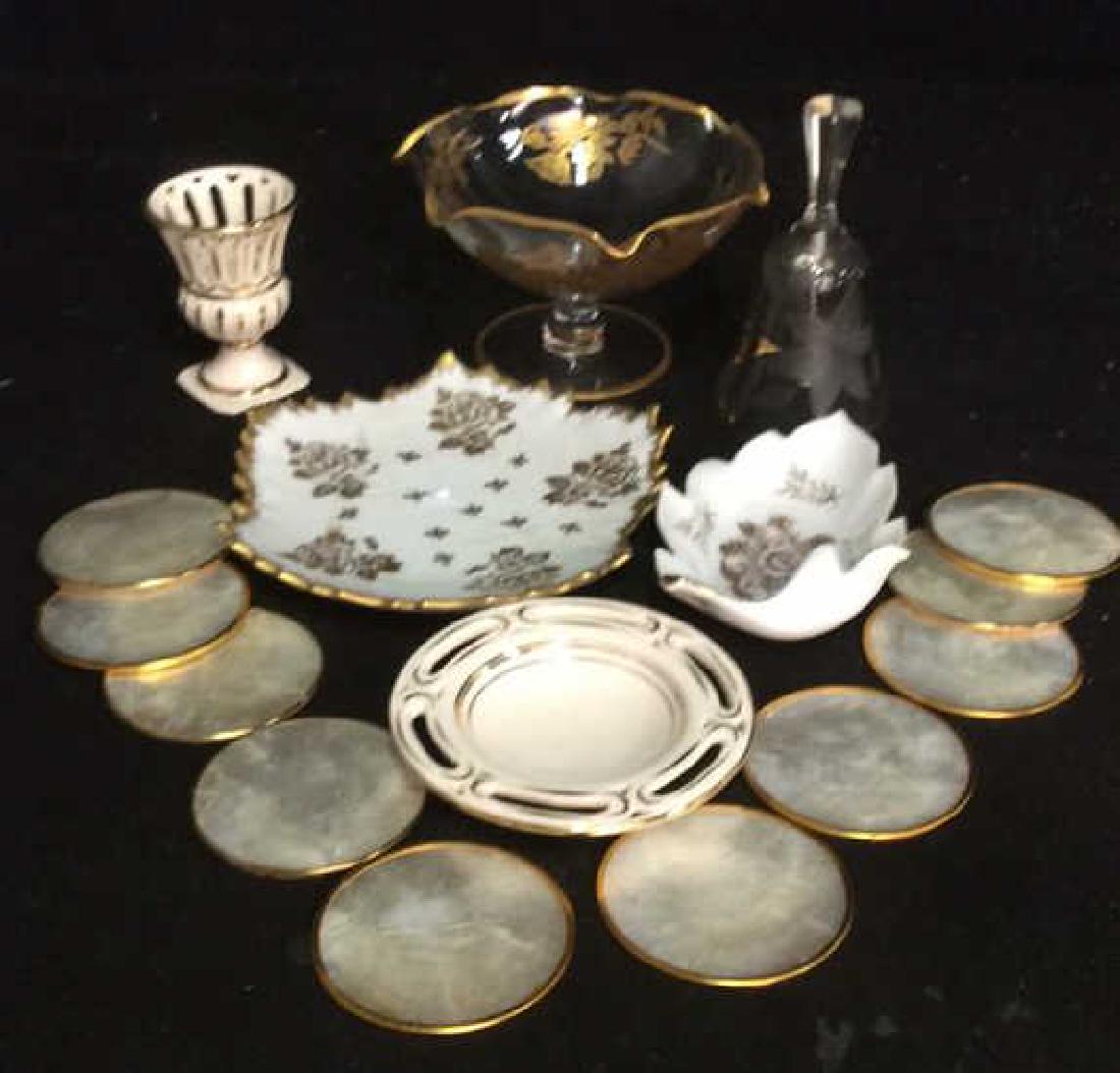 Gold White Porcelain Crystal Vintage Table Top (1 of 8)