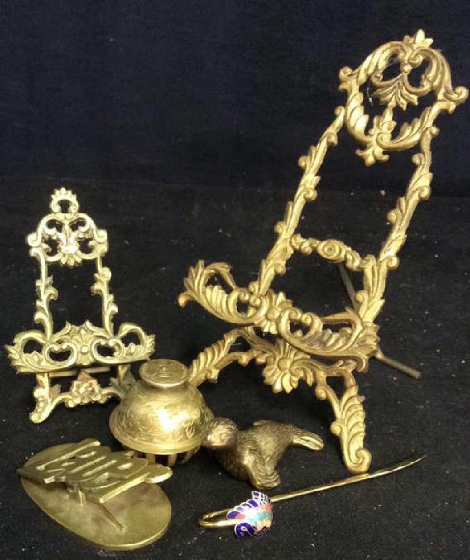 Group Vintage Brass Desk Top Accessories (1 of 10)