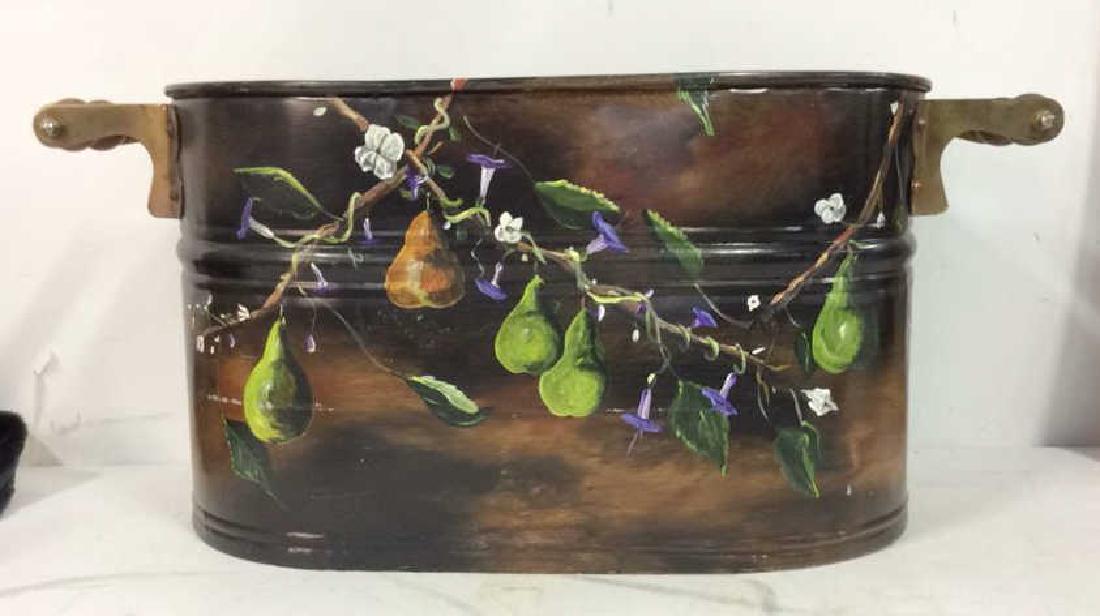 Painted Tin Metal Tole Planter (1 of 8)