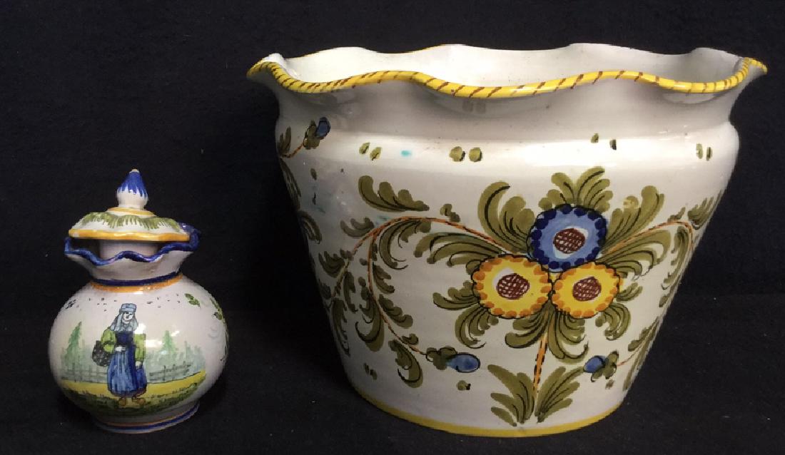 Lot 2 Vintage Hand Painted Ceramic Pottery (1 of 10)