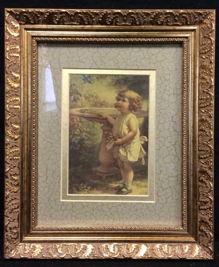 Ornately Framed Vintage Child Figure Print (1 of 5)