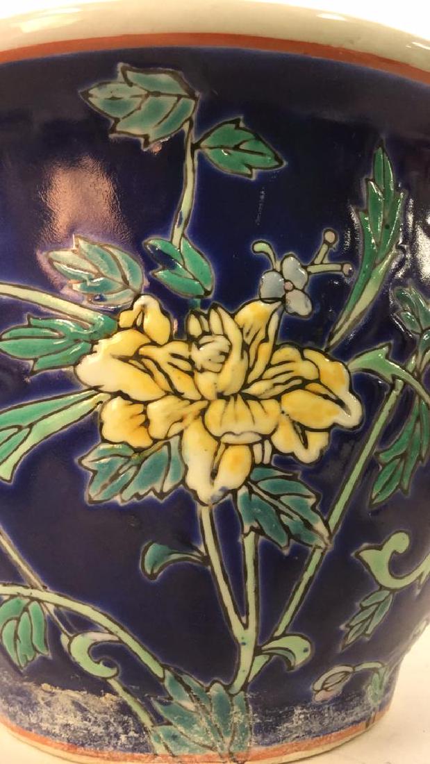 Oriental Floral Detailed Ceramic Porcelain Planter (1 of 6)