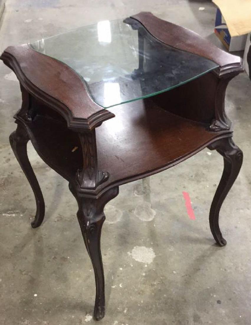 Vintage French Style Mahogany Glass Showcase Table (1 of 6)