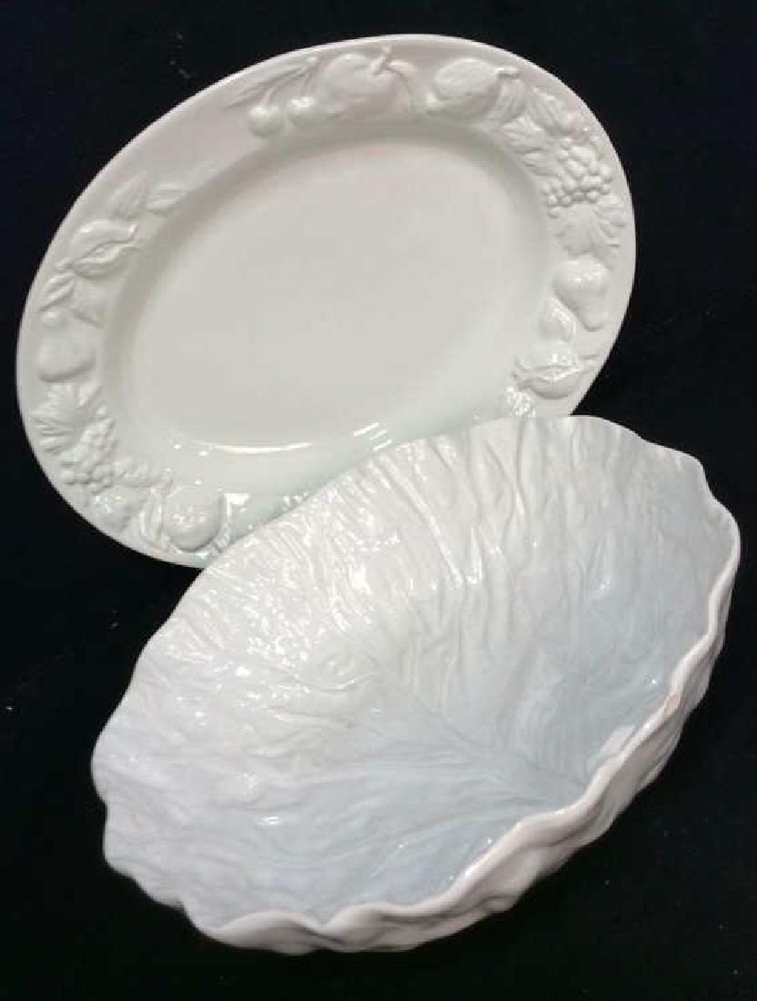 lot 2 White Toned Porcelain Ceramic Display Dish (1 of 8)