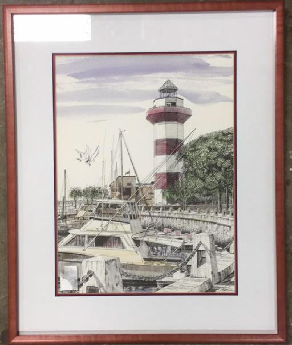 Framed Matted Harbor Town Print Artwork (1 of 6)