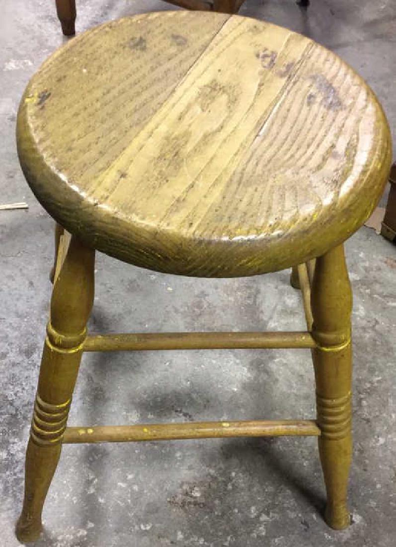 Antique Wooden Footstool Seat Bench (1 of 7)