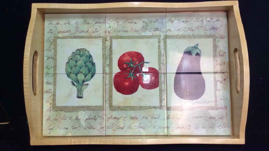 Wooden Serving Tray W Porcelain Tile Bottom (1 of 7)