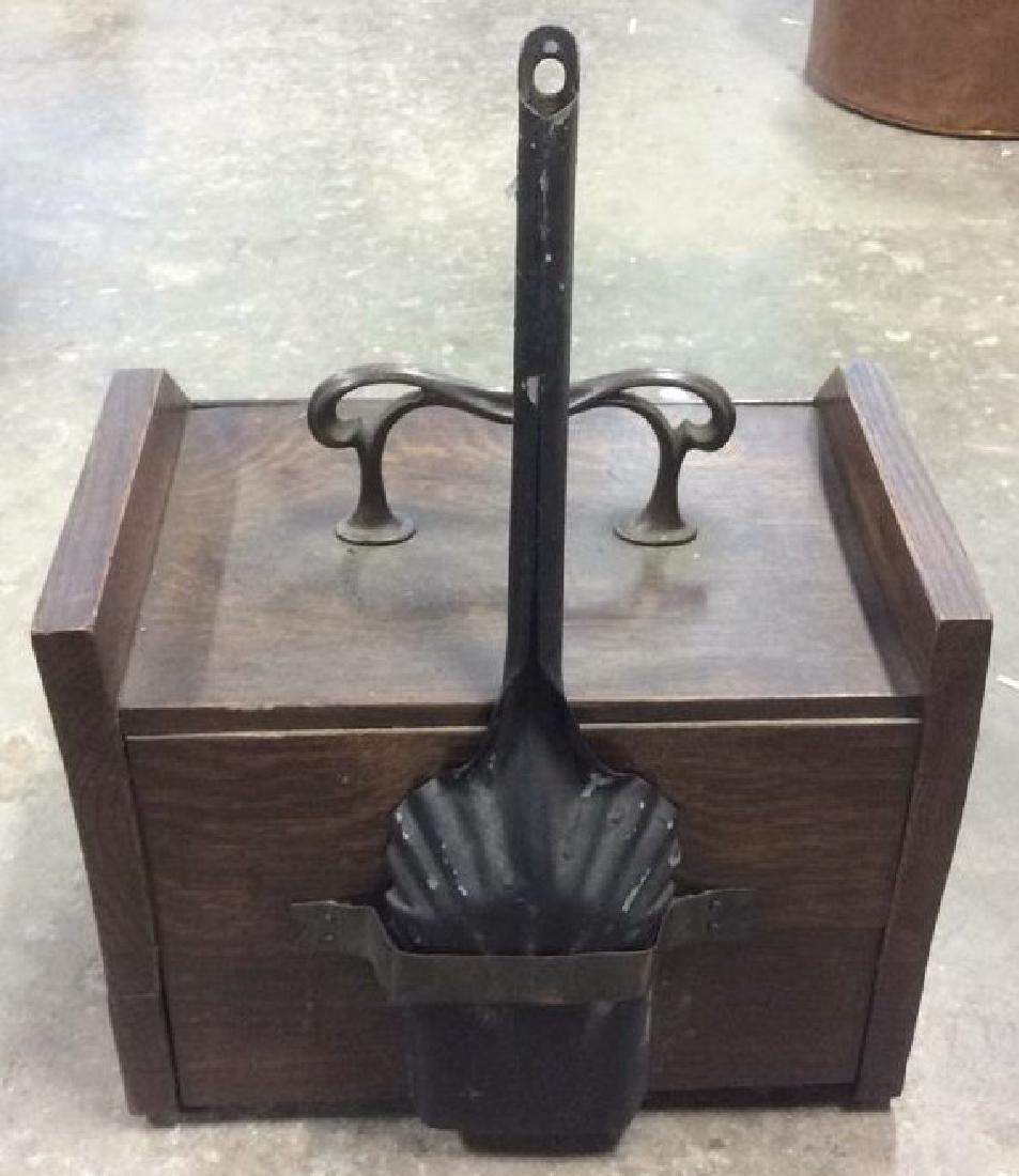 Wood & Metal Coal Skuttle & Shovel (1 of 7)