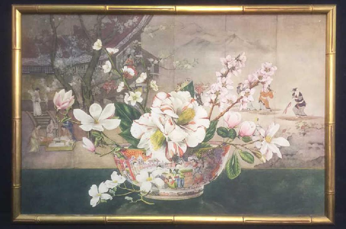 Framed Asian Style Floral Print (1 of 10)
