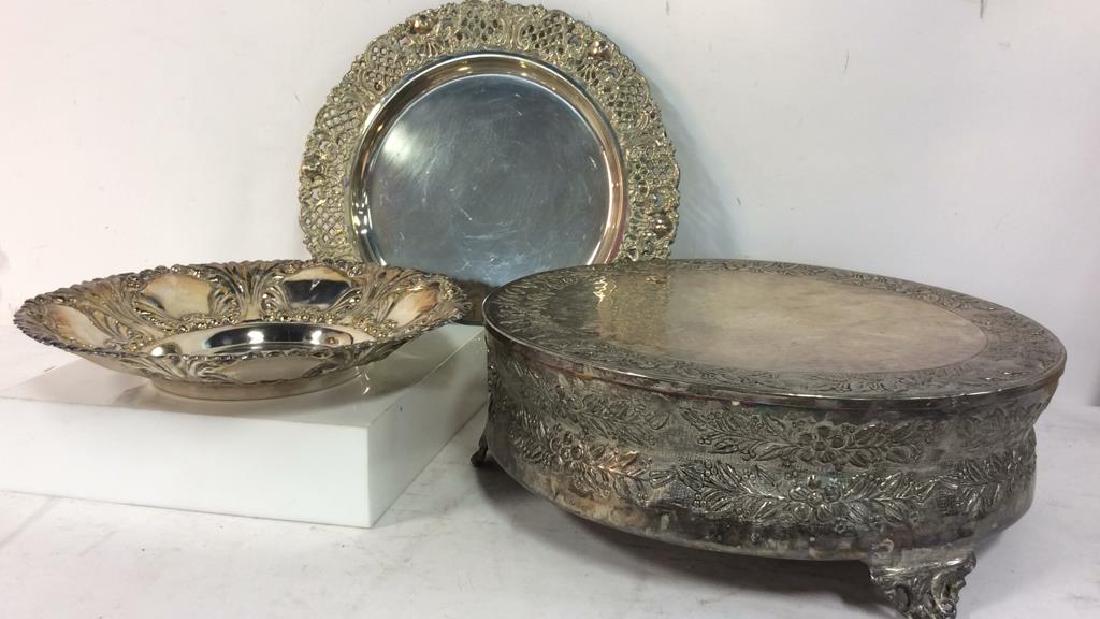 Lot 3 Silver Plate Decorative Bowls & More (1 of 9)