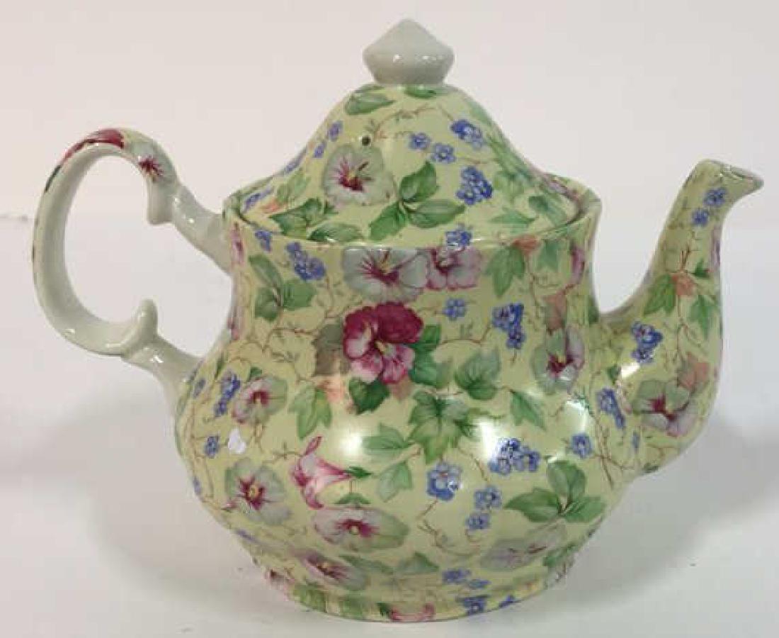 English Staffordshire Porcelain Chintz Tea Pot (1 of 8)