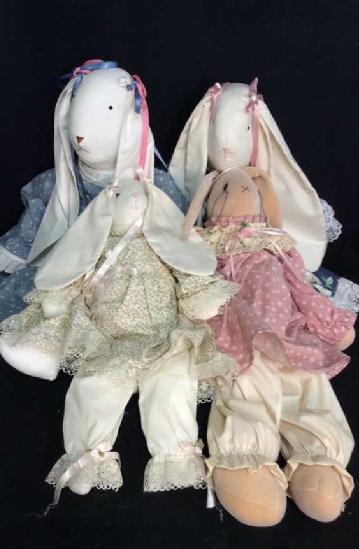 Lot 4 Handmade Betty Chinners Cloth Rabbit Dolls (1 of 10)