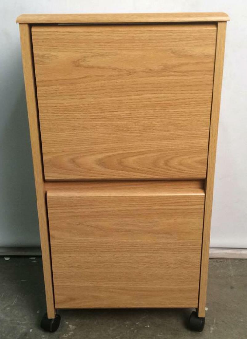 Wooden 2 Drawer File Cabinet W Wheels (1 of 8)