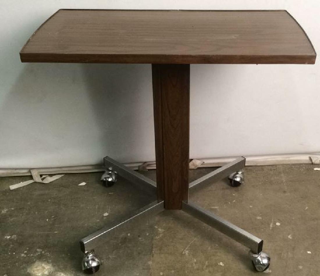 Wooden Pedestal Desk Table W Wheels (1 of 6)