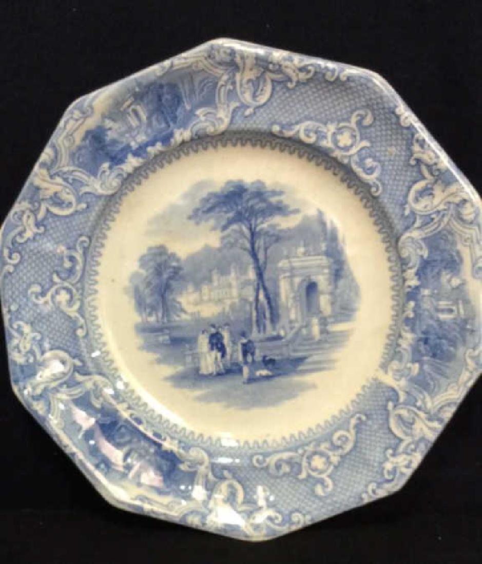 Antique English Blue White Ironstone Platter (1 of 9)