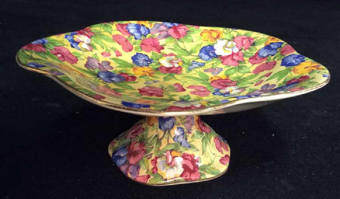 Vintage English Chintz Porcelain Footed Candy Dish (1 of 9)