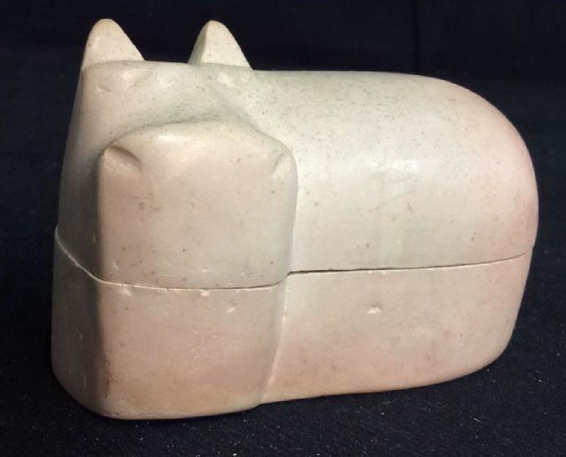 Carved Stone Hippo Trinket Box (1 of 7)