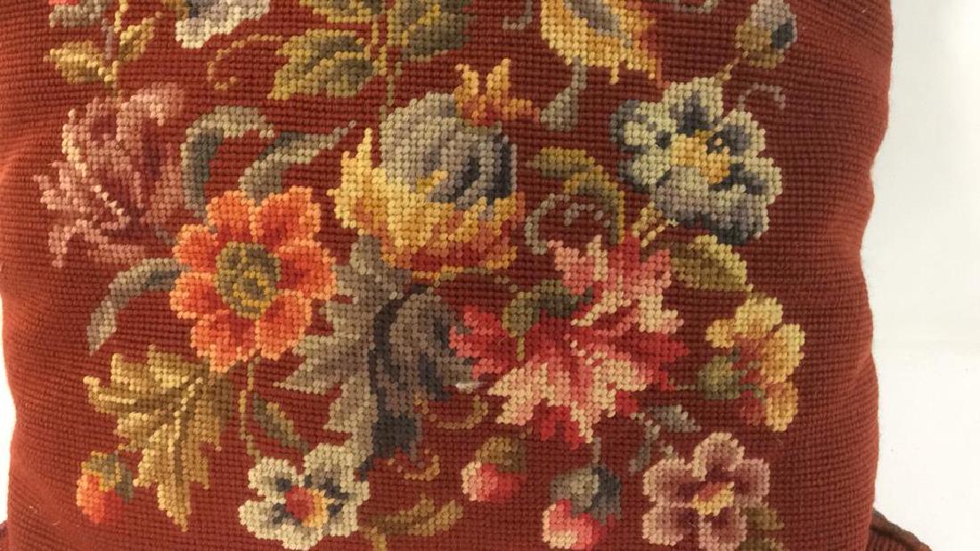 3 Needlepoint Floral Throw Pillows (1 of 10)