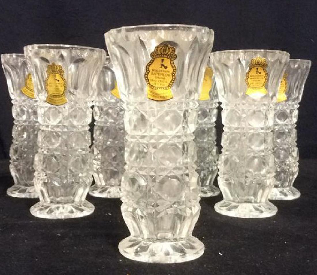 Lot 8 IMPERLUX Cut Crystal Vases w Boxes (1 of 7)