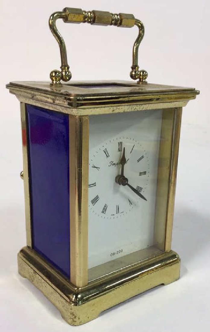 Imperial Brass and Blue Enamel Carriage Clock (1 of 7)