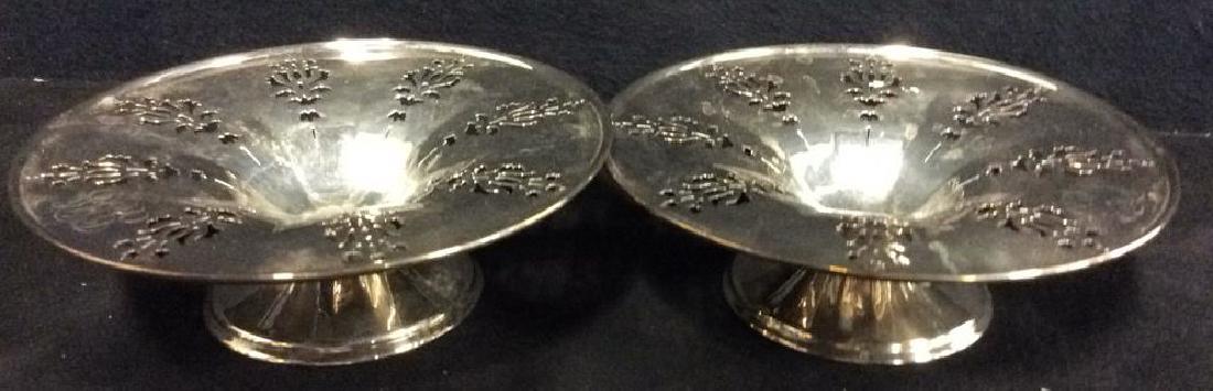 Pair Pierced Silver Plate  PEDESTAL bowls (1 of 8)