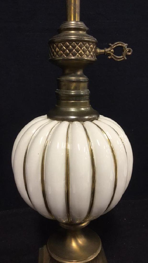 Brass Toned Metal And Ceramic Table Lamp (1 of 8)