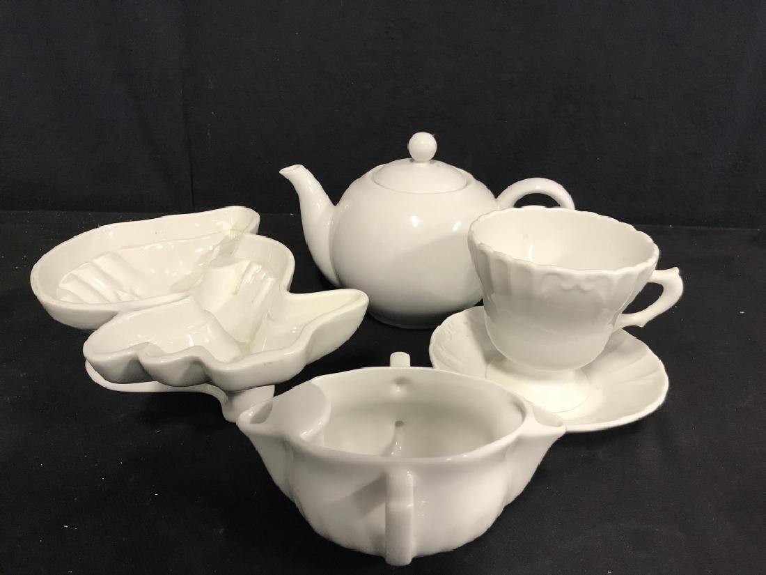 Lot 5 Assorted White Toned Porcelain Tabletop Acc. (1 of 8)