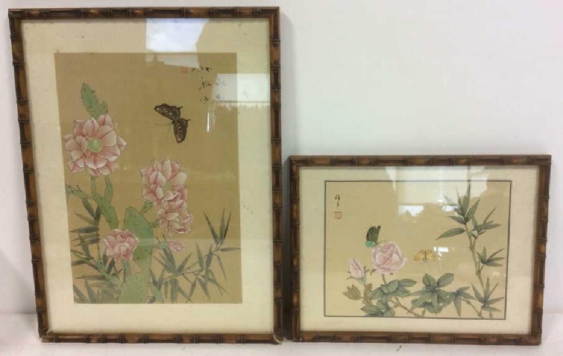 Lot 2 Poss Framed Silk Wall Art (1 of 10)
