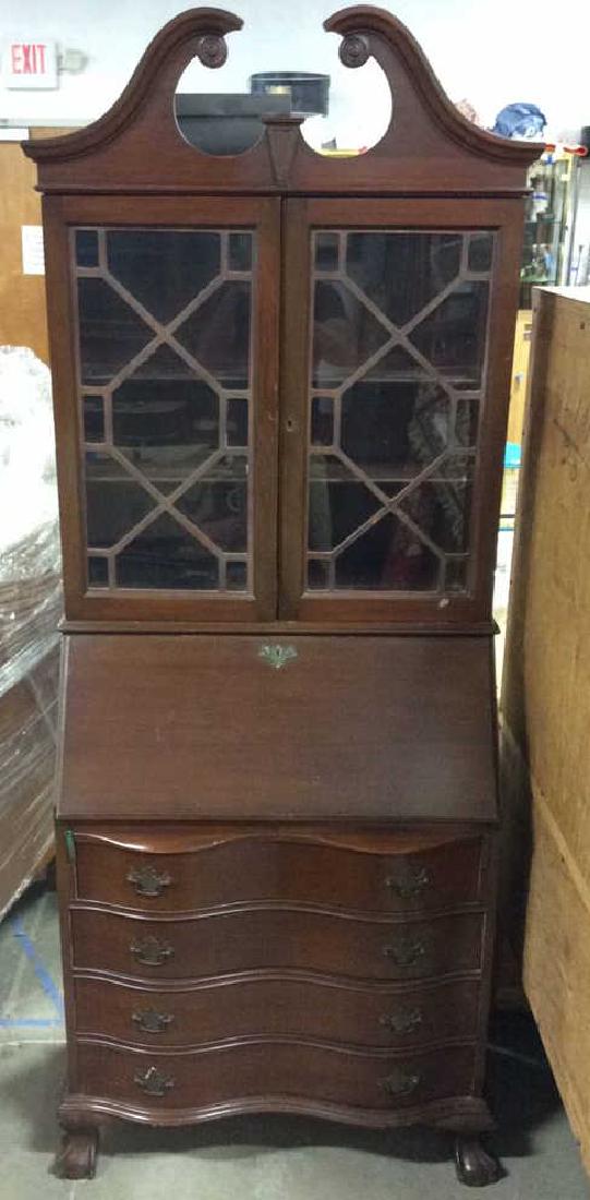 Vintage Mahogany Display Cabinet & Writers Desk (1 of 9)
