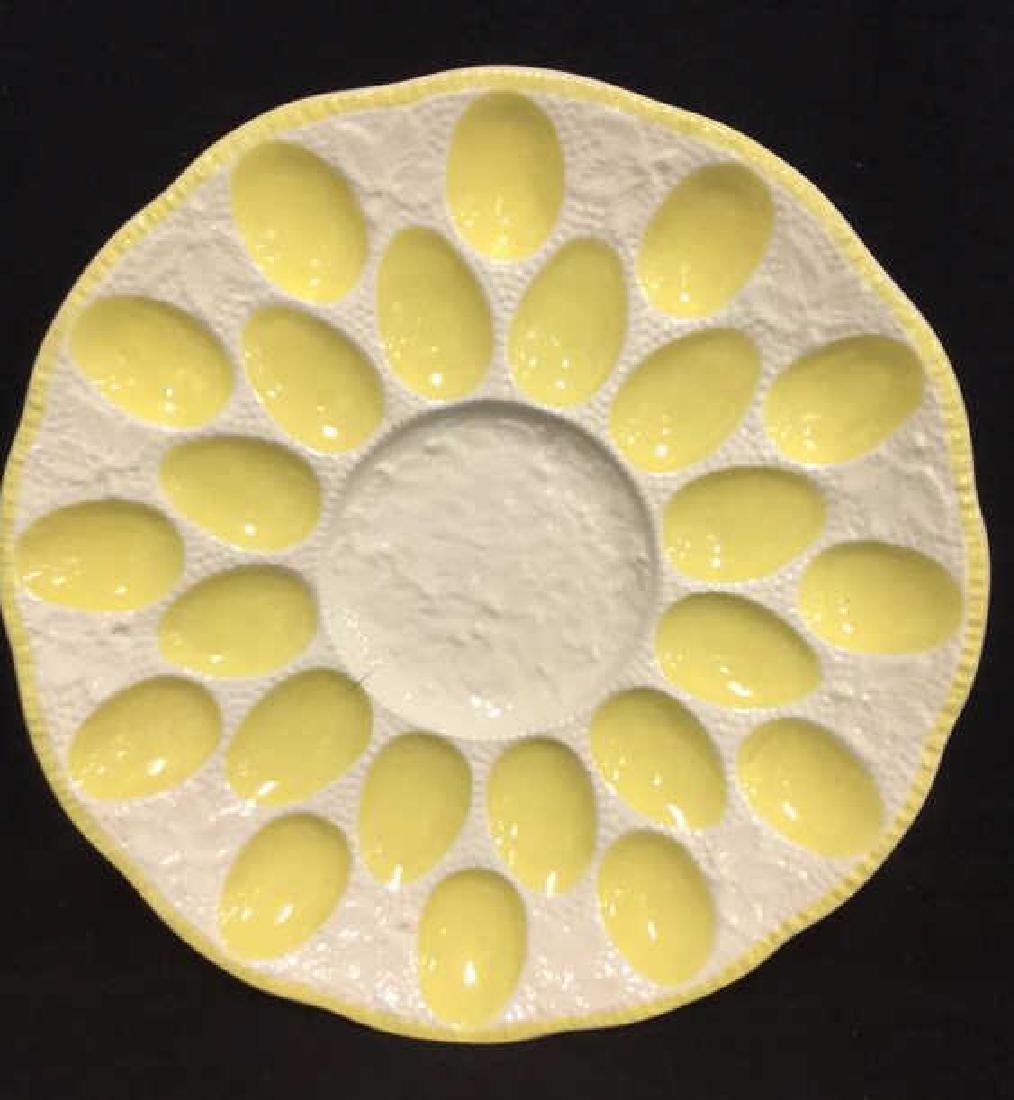 Ceramic Yellow And White Egg Plate (1 of 6)
